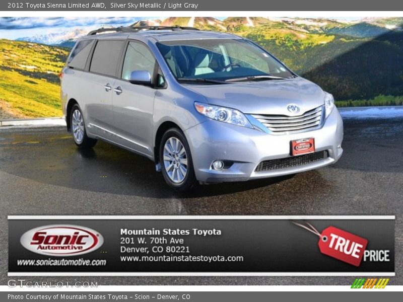 Silver Sky Metallic / Light Gray 2012 Toyota Sienna Limited AWD