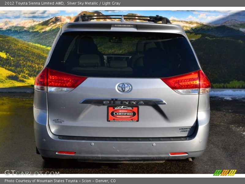 Silver Sky Metallic / Light Gray 2012 Toyota Sienna Limited AWD