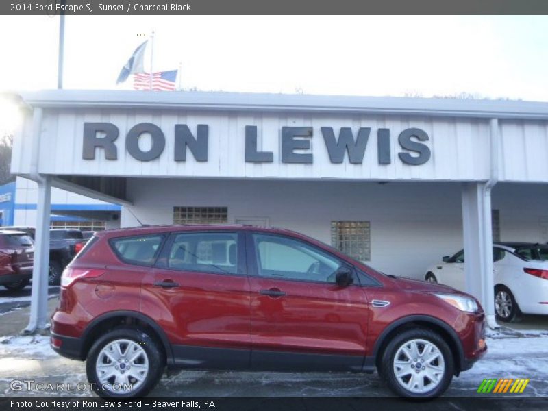 Sunset / Charcoal Black 2014 Ford Escape S