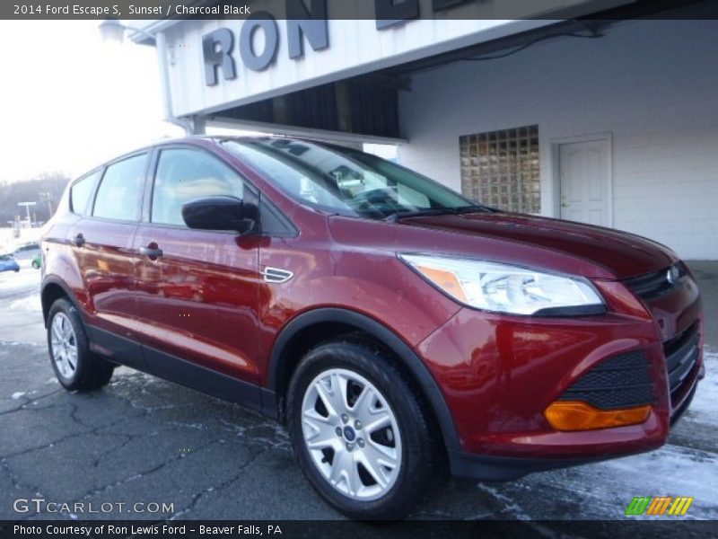Sunset / Charcoal Black 2014 Ford Escape S