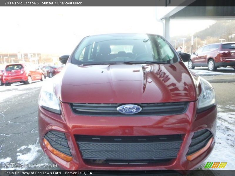 Sunset / Charcoal Black 2014 Ford Escape S