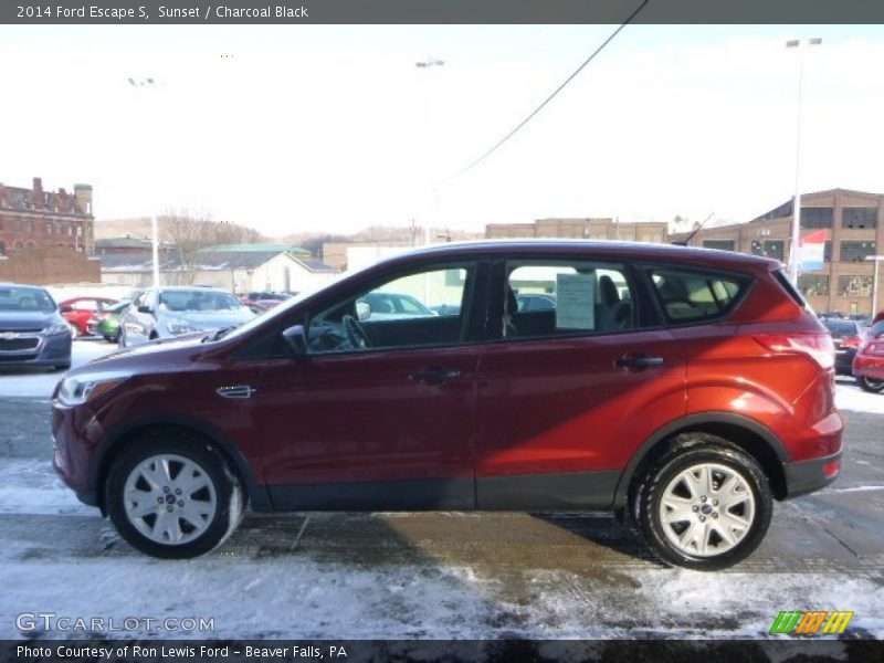 Sunset / Charcoal Black 2014 Ford Escape S