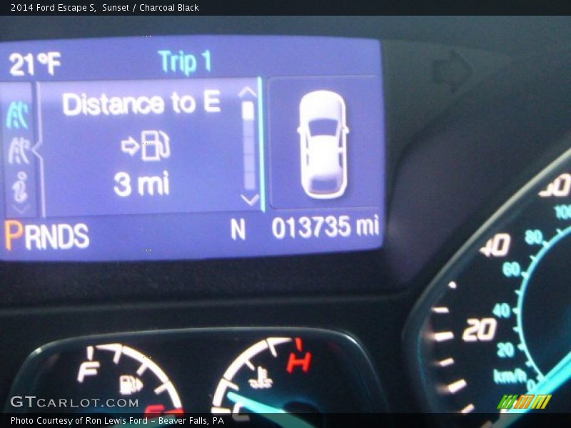 Sunset / Charcoal Black 2014 Ford Escape S