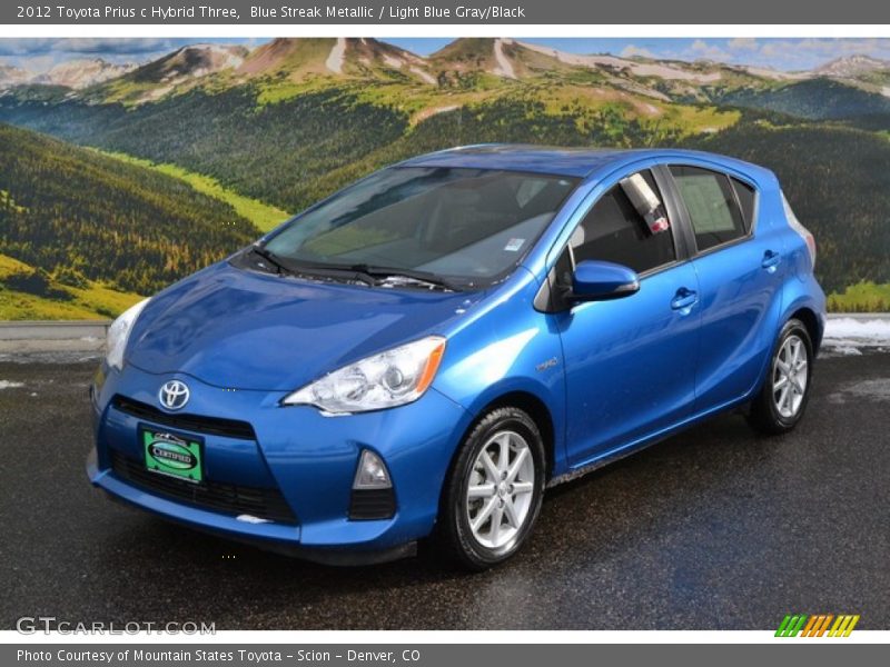 Blue Streak Metallic / Light Blue Gray/Black 2012 Toyota Prius c Hybrid Three