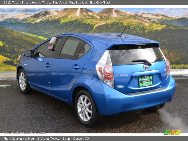 Blue Streak Metallic / Light Blue Gray/Black 2012 Toyota Prius c Hybrid Three
