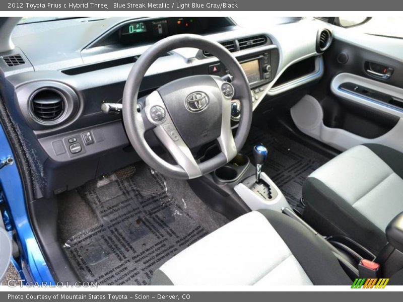  2012 Prius c Hybrid Three Light Blue Gray/Black Interior