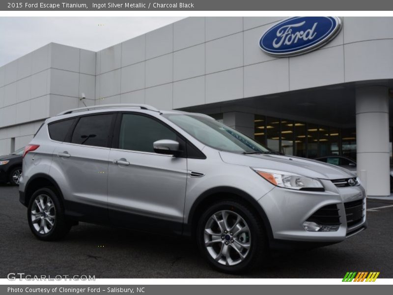 Ingot Silver Metallic / Charcoal Black 2015 Ford Escape Titanium