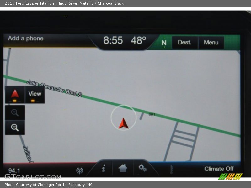 Ingot Silver Metallic / Charcoal Black 2015 Ford Escape Titanium