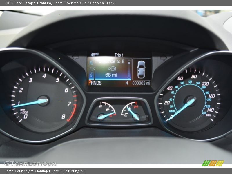 Ingot Silver Metallic / Charcoal Black 2015 Ford Escape Titanium