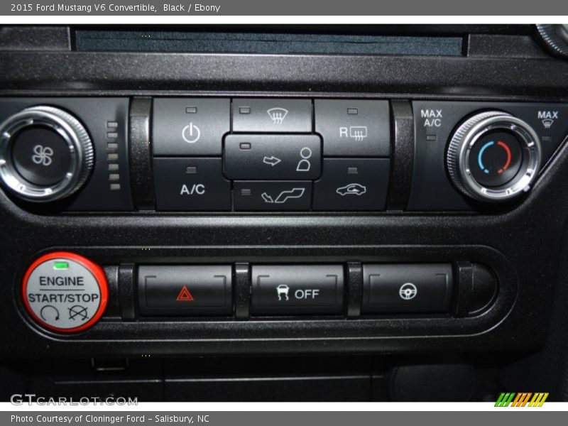 Controls of 2015 Mustang V6 Convertible