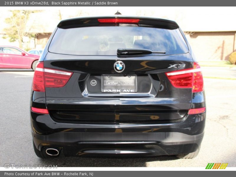 Black Sapphire Metallic / Saddle Brown 2015 BMW X3 xDrive28d