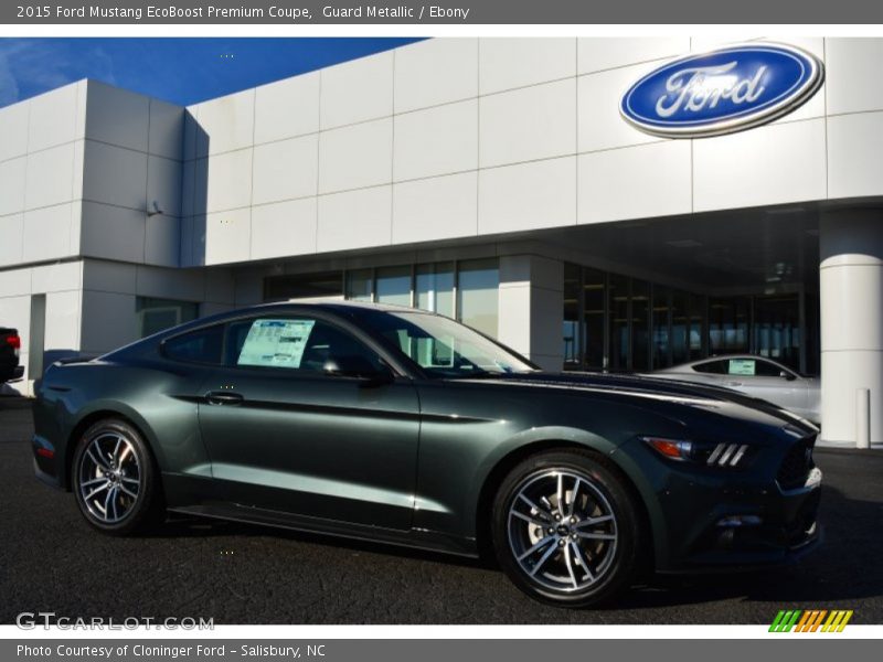 Guard Metallic / Ebony 2015 Ford Mustang EcoBoost Premium Coupe