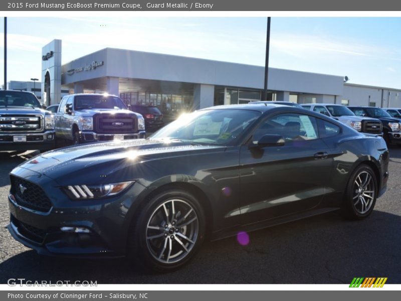 Guard Metallic / Ebony 2015 Ford Mustang EcoBoost Premium Coupe