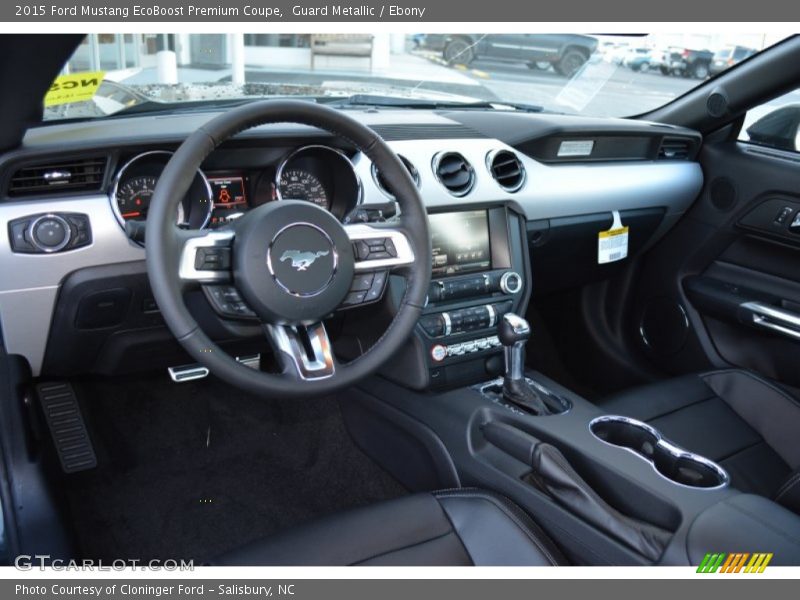 Guard Metallic / Ebony 2015 Ford Mustang EcoBoost Premium Coupe