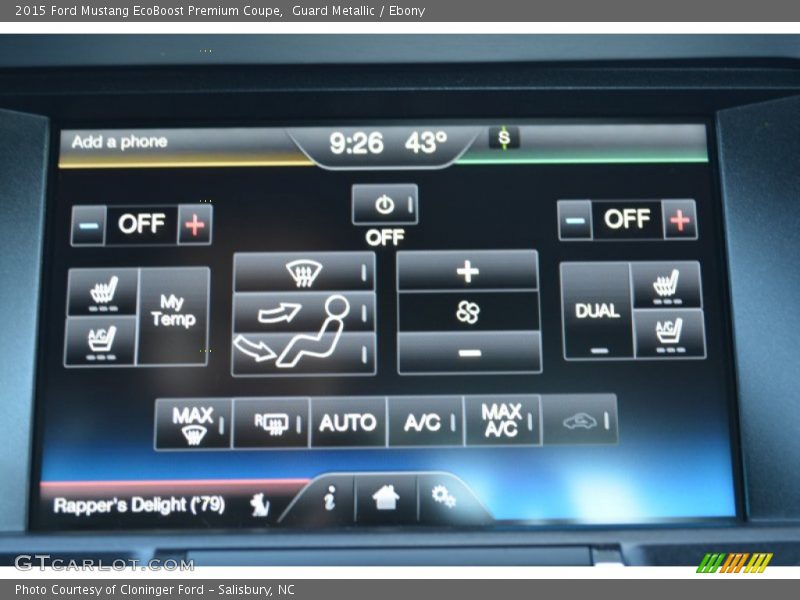 Guard Metallic / Ebony 2015 Ford Mustang EcoBoost Premium Coupe