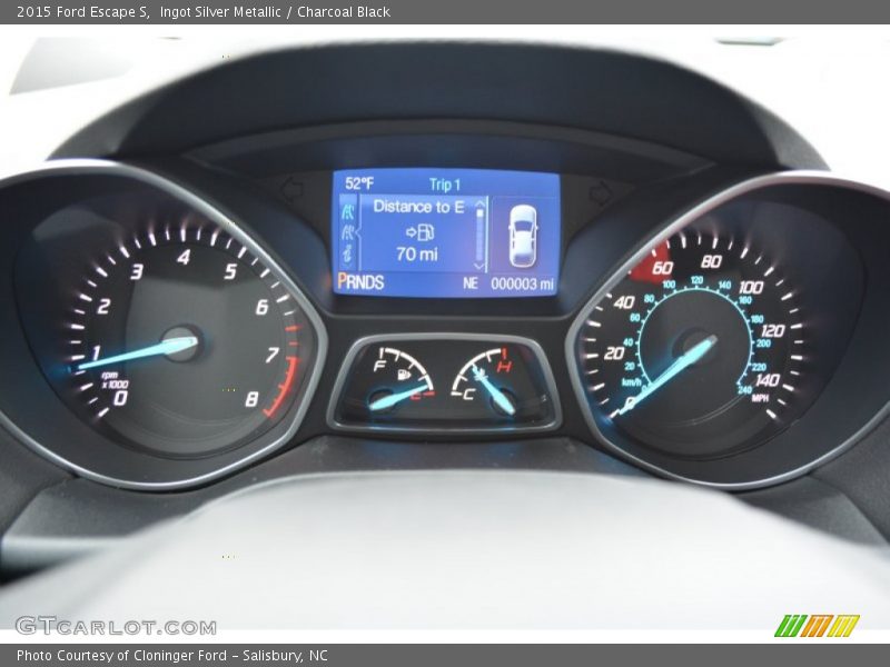 Ingot Silver Metallic / Charcoal Black 2015 Ford Escape S