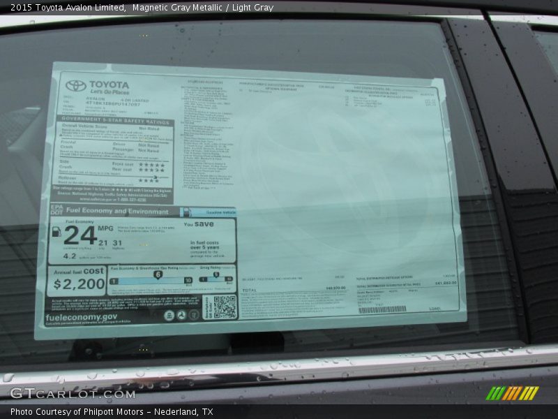 Magnetic Gray Metallic / Light Gray 2015 Toyota Avalon Limited
