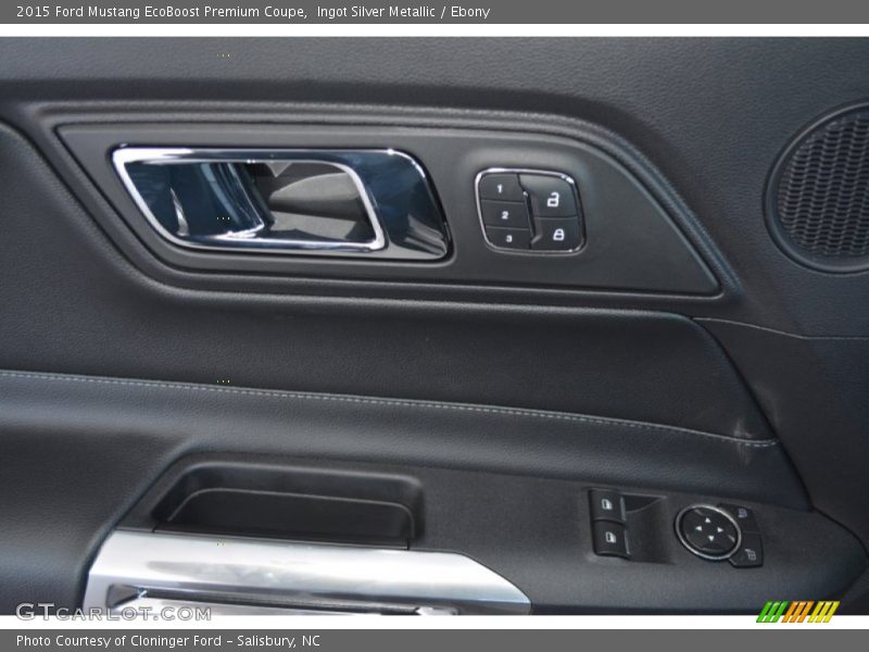Ingot Silver Metallic / Ebony 2015 Ford Mustang EcoBoost Premium Coupe