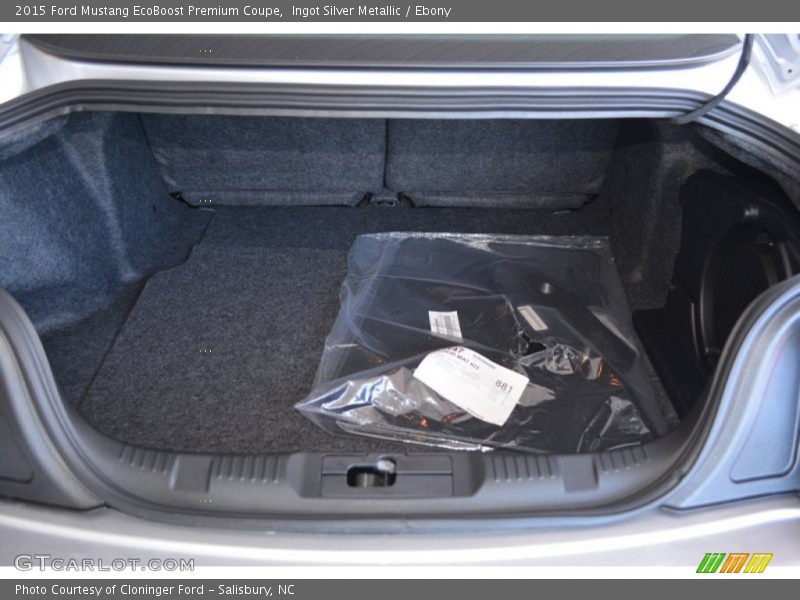Ingot Silver Metallic / Ebony 2015 Ford Mustang EcoBoost Premium Coupe