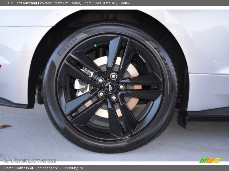 Ingot Silver Metallic / Ebony 2015 Ford Mustang EcoBoost Premium Coupe