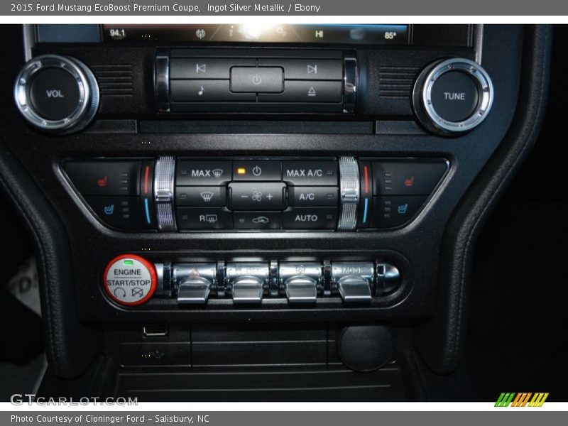 Ingot Silver Metallic / Ebony 2015 Ford Mustang EcoBoost Premium Coupe