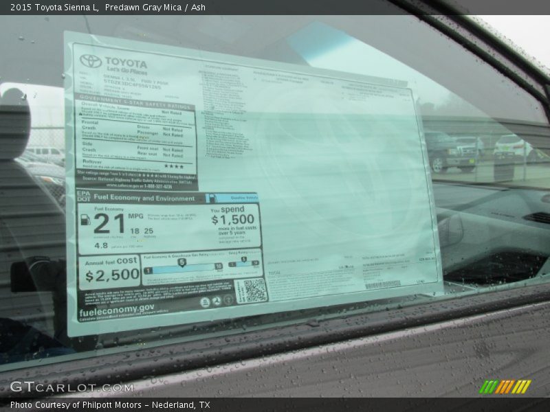  2015 Sienna L Window Sticker