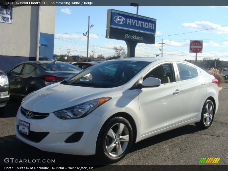 Shimmering White / Beige 2013 Hyundai Elantra GLS