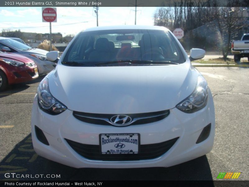 Shimmering White / Beige 2013 Hyundai Elantra GLS