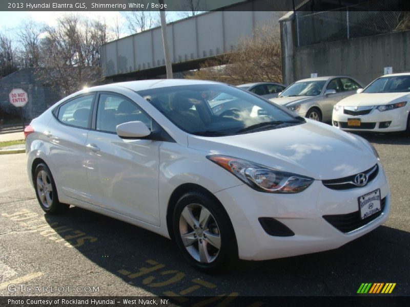 Shimmering White / Beige 2013 Hyundai Elantra GLS