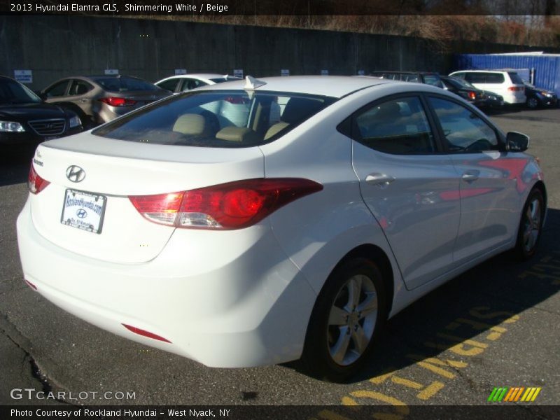 Shimmering White / Beige 2013 Hyundai Elantra GLS