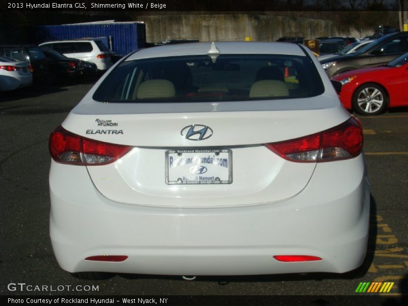 Shimmering White / Beige 2013 Hyundai Elantra GLS