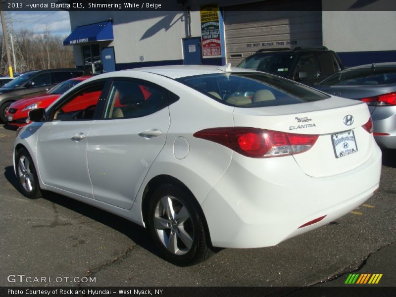 Shimmering White / Beige 2013 Hyundai Elantra GLS
