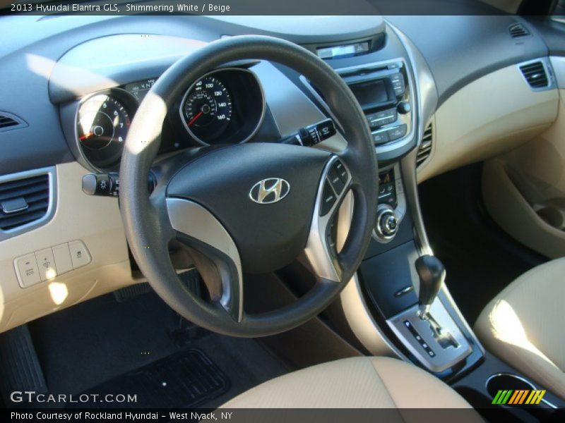 Shimmering White / Beige 2013 Hyundai Elantra GLS