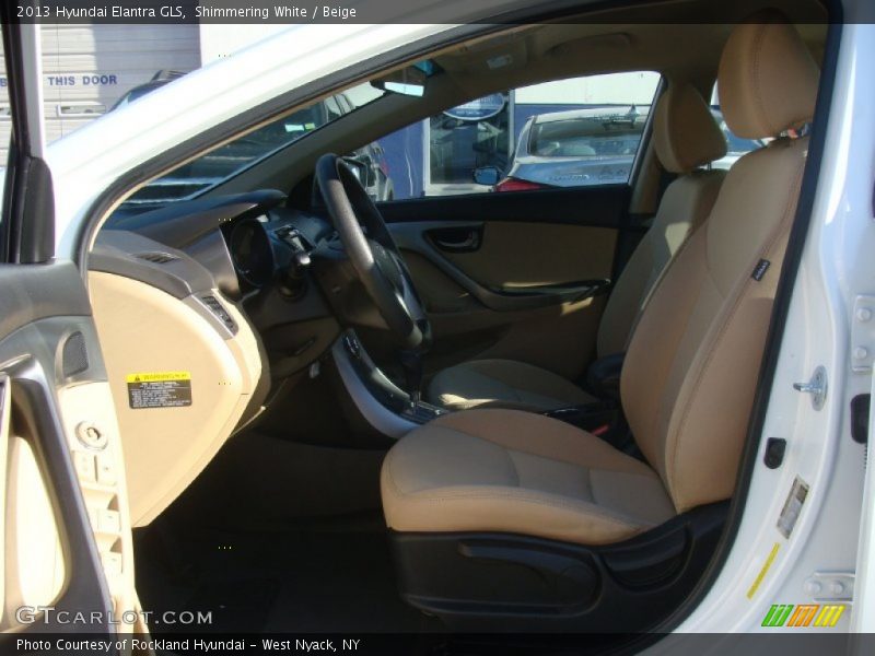 Shimmering White / Beige 2013 Hyundai Elantra GLS