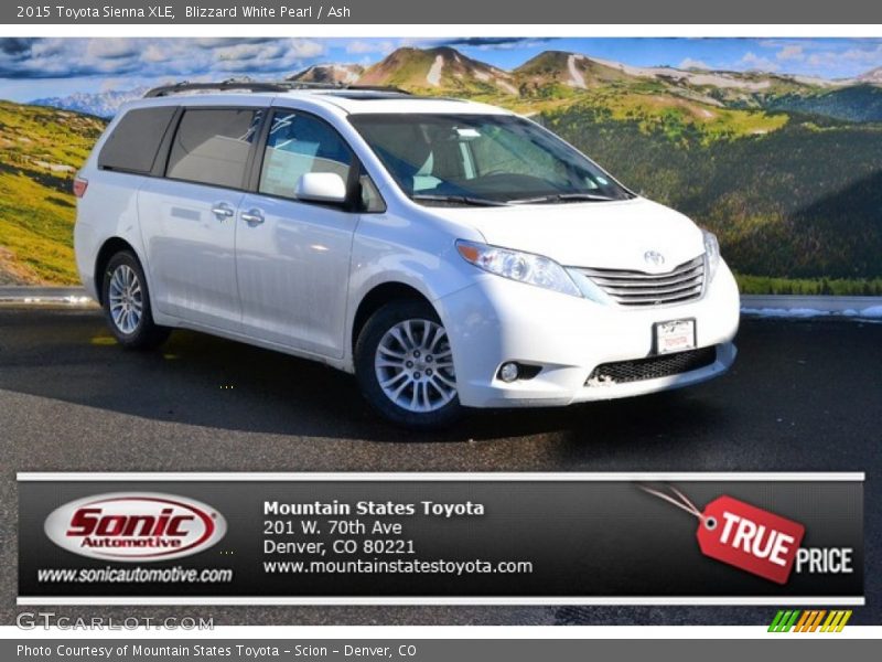 Blizzard White Pearl / Ash 2015 Toyota Sienna XLE