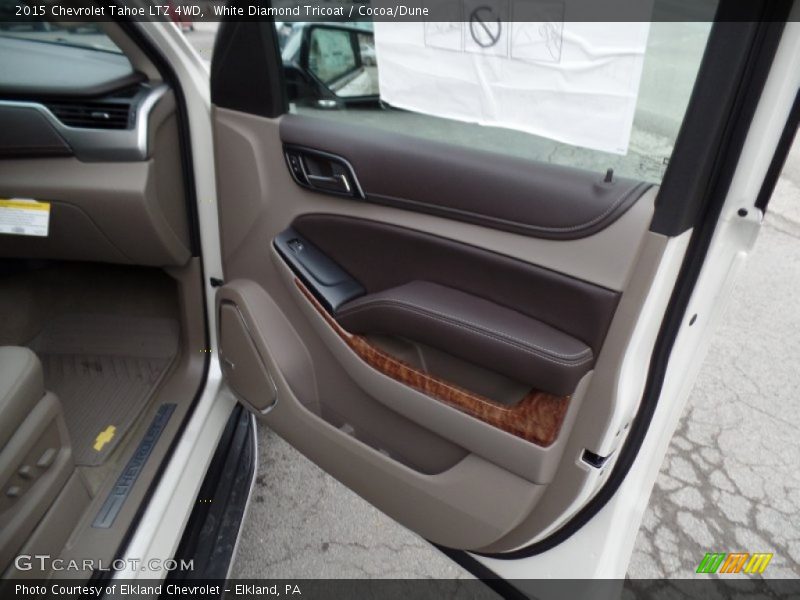 White Diamond Tricoat / Cocoa/Dune 2015 Chevrolet Tahoe LTZ 4WD