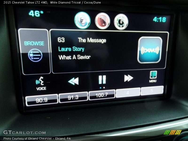 White Diamond Tricoat / Cocoa/Dune 2015 Chevrolet Tahoe LTZ 4WD