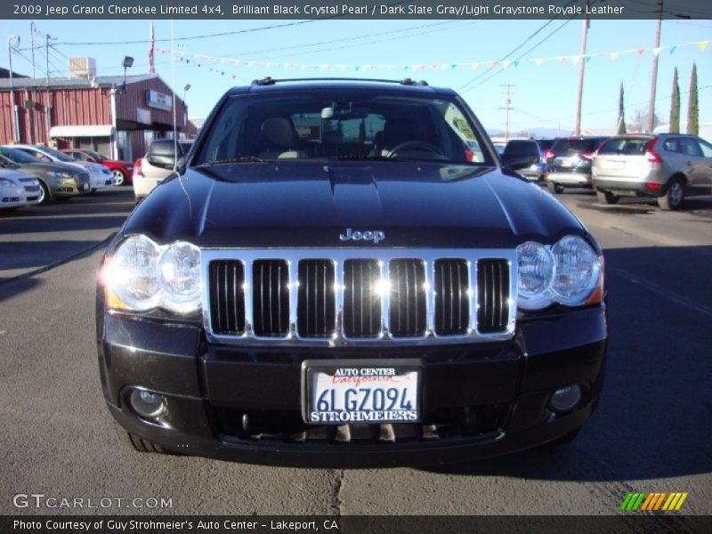 Brilliant Black Crystal Pearl / Dark Slate Gray/Light Graystone Royale Leather 2009 Jeep Grand Cherokee Limited 4x4