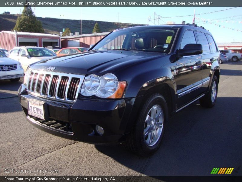Brilliant Black Crystal Pearl / Dark Slate Gray/Light Graystone Royale Leather 2009 Jeep Grand Cherokee Limited 4x4