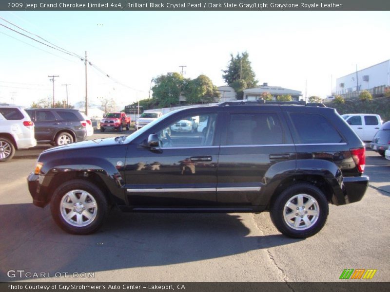 Brilliant Black Crystal Pearl / Dark Slate Gray/Light Graystone Royale Leather 2009 Jeep Grand Cherokee Limited 4x4