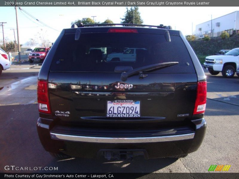 Brilliant Black Crystal Pearl / Dark Slate Gray/Light Graystone Royale Leather 2009 Jeep Grand Cherokee Limited 4x4