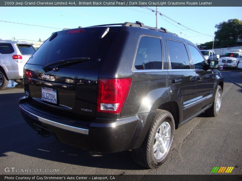 Brilliant Black Crystal Pearl / Dark Slate Gray/Light Graystone Royale Leather 2009 Jeep Grand Cherokee Limited 4x4