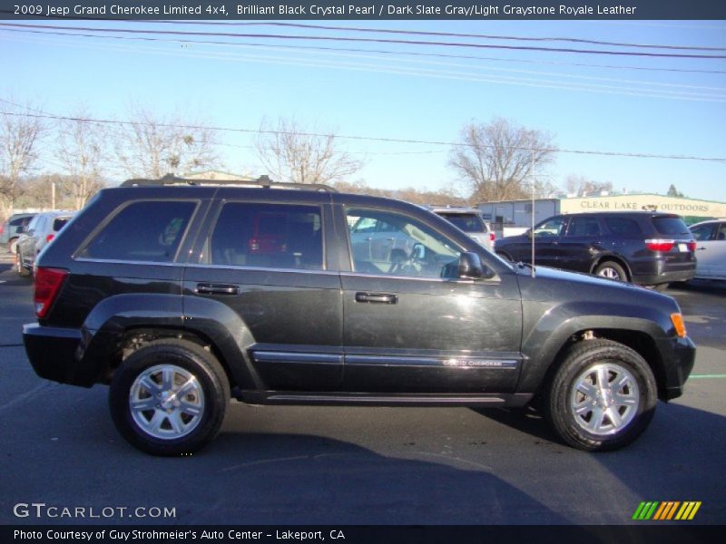 Brilliant Black Crystal Pearl / Dark Slate Gray/Light Graystone Royale Leather 2009 Jeep Grand Cherokee Limited 4x4