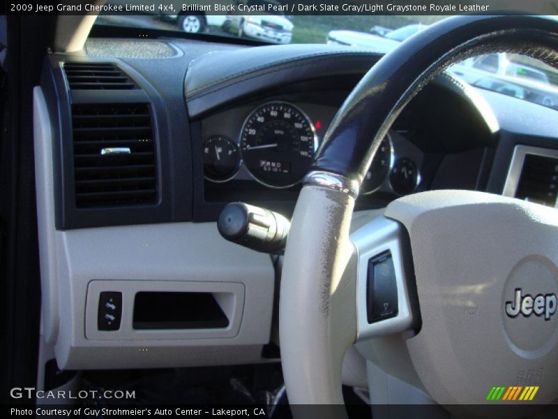 Brilliant Black Crystal Pearl / Dark Slate Gray/Light Graystone Royale Leather 2009 Jeep Grand Cherokee Limited 4x4