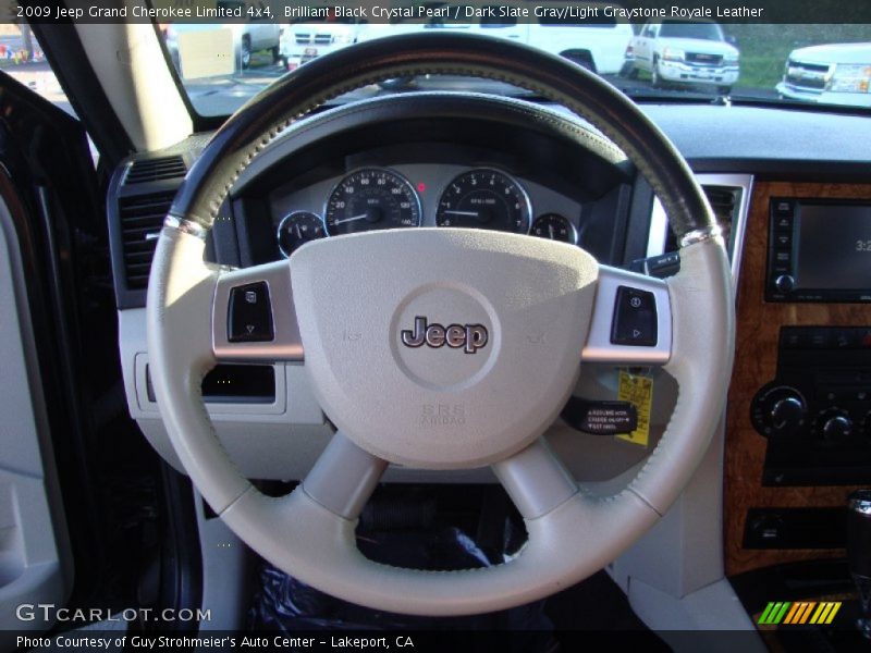 Brilliant Black Crystal Pearl / Dark Slate Gray/Light Graystone Royale Leather 2009 Jeep Grand Cherokee Limited 4x4