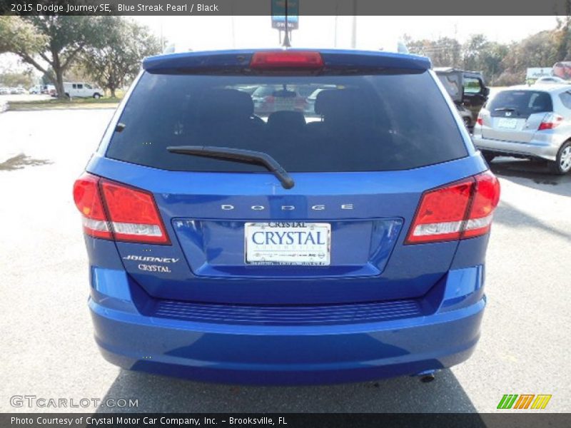 Blue Streak Pearl / Black 2015 Dodge Journey SE