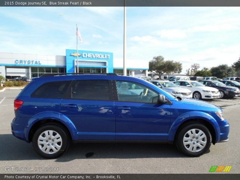 Blue Streak Pearl / Black 2015 Dodge Journey SE