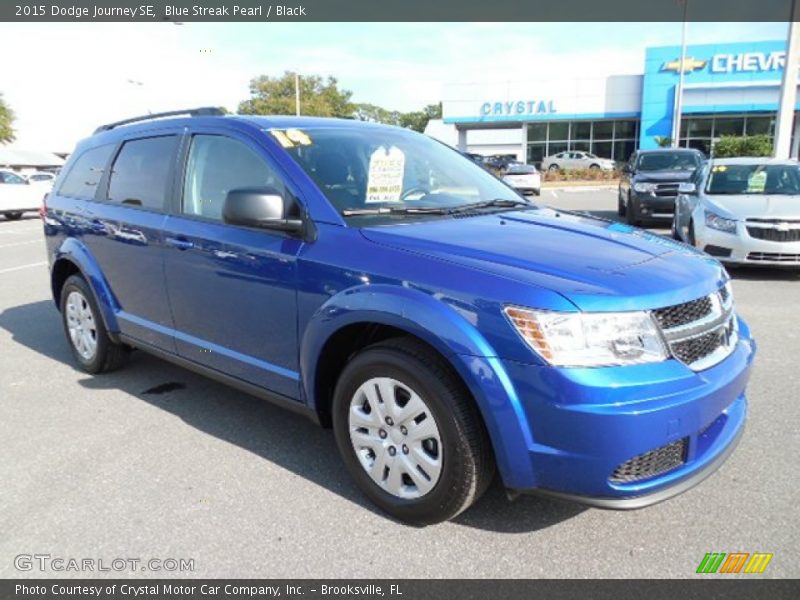 Blue Streak Pearl / Black 2015 Dodge Journey SE