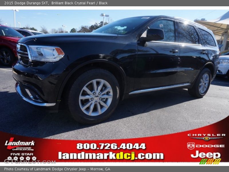 Brilliant Black Crystal Pearl / Black 2015 Dodge Durango SXT