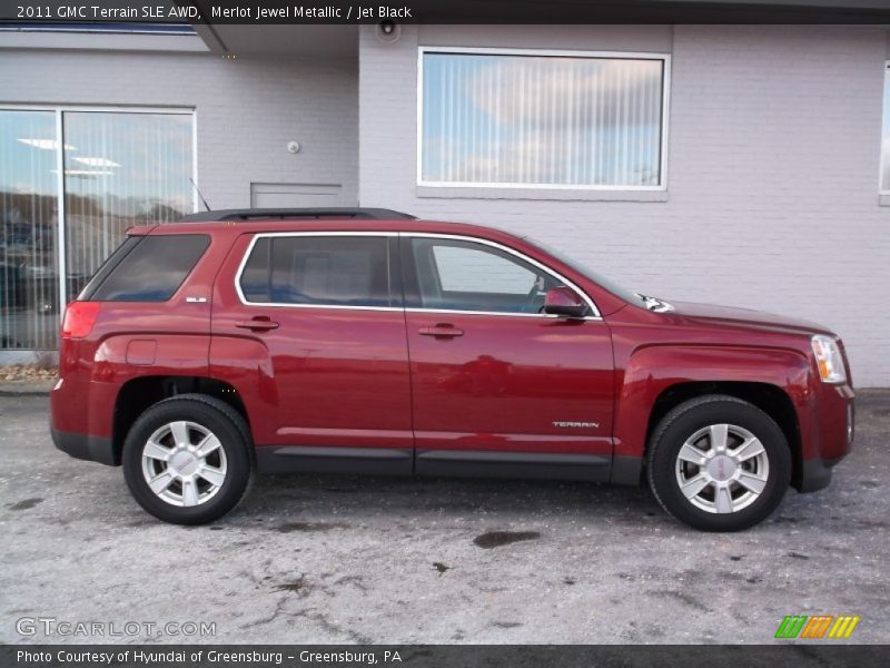 Merlot Jewel Metallic / Jet Black 2011 GMC Terrain SLE AWD